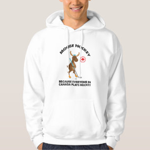 Sudadera Moose jugando al hockey, los canadienses aman el h