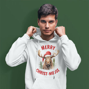 Sudadera Moose, Navidades divertidos y divertidos de Feliz 