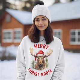 Sudadera Moose, Navidades divertidos y divertidos de Feliz