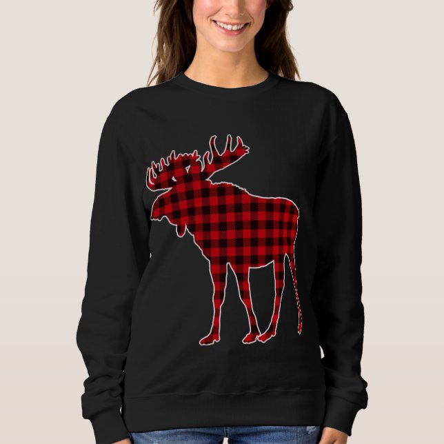 Sudadera Moose Red Plaid Buffalo Matando Pajama (Anverso)