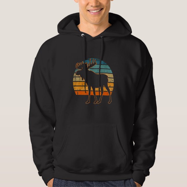 Sudadera Moose Retro Vintage 80 Estilo Canadá Animal (Anverso)