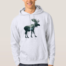 Moose Silhouette Forest Nature Double Exppsure