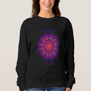 Sudadera Morado Mandala Flor Buena Meditación Vibe Yoga