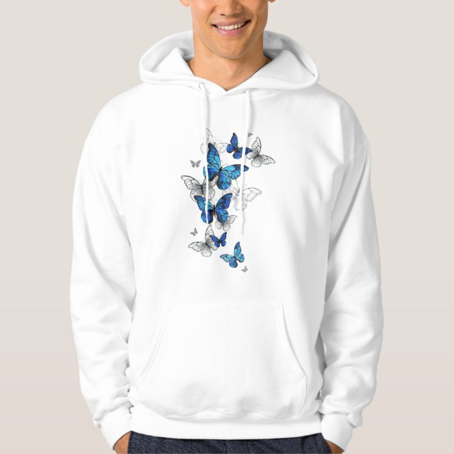 Sudadera Morfo de las mariposas voladoras azules (Anverso)