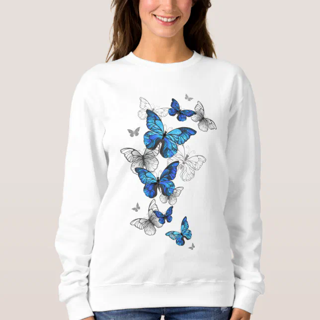 Sudadera Morfo de las mariposas voladoras azules