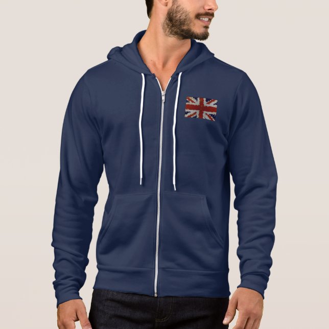 Sudadera Mosaico de Union Jack Reino Unido de la bandera (Anverso)