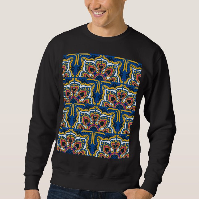 Sudadera Mosaico Indio Talavera: Cerámica sin Marea. (Anverso)