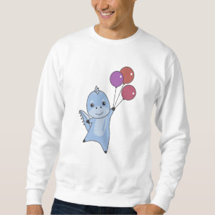 Sudadera Moscas De Dino Con Globos Animales Cute Dinosaurio
