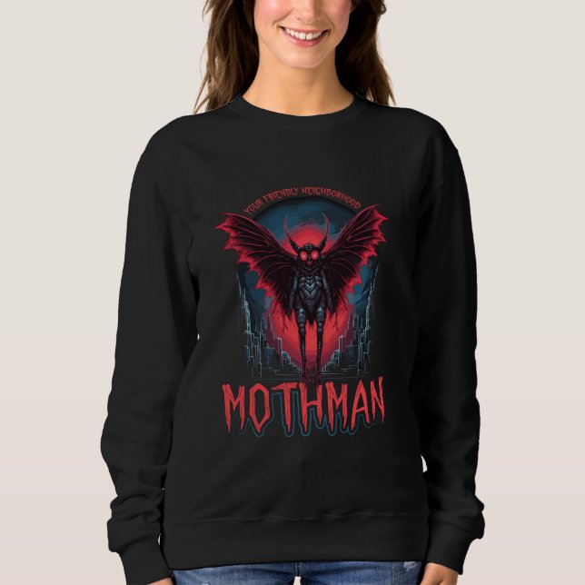 Sudadera Mothman amistoso del vecindario, folklore cripto M (Anverso)
