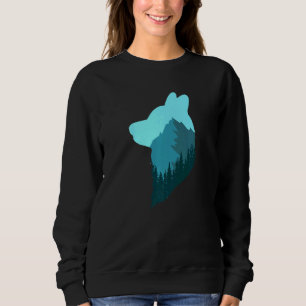 Sudadera Motif Animal Cabeza de lobo Silhouette Naturaleza 