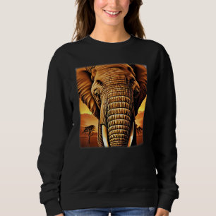 Sudadera Motismo de la cabeza del elefante animal material