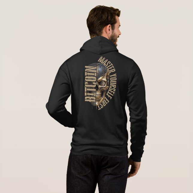 Sudadera motivación BTC | Calavera | Bitcoin cripto (Reverso completo)