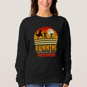 Sudadera Motivación de Halloween para correr persiguiendo Z