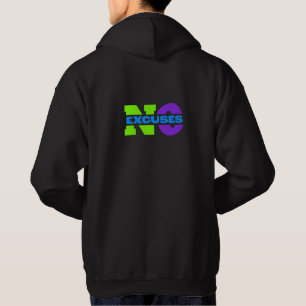 Sudadera Motivación 'sin excusas' azadilla negra para hombr