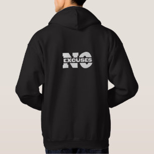 Sudadera Motivación 'sin excusas' azadilla negra para hombr