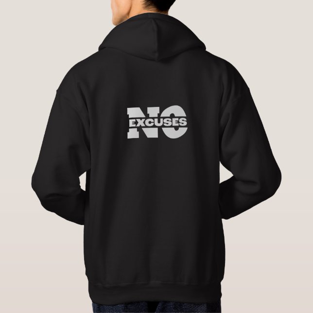 Sudadera Motivación 'sin excusas' azadilla negra para hombr (Reverso)