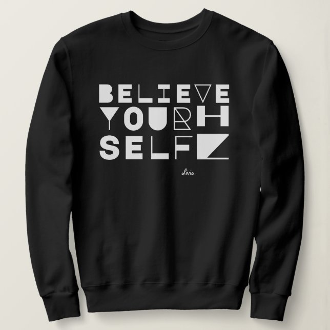 Sudadera Motivación y Inspirador de "Créate en ti mismo" (Anverso del diseño)