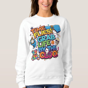 Sudadera Motivacional Time Flies – Agarra la Vida