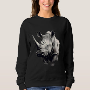 Sudadera Motivo de dibujo de impresión de animal rinoceront