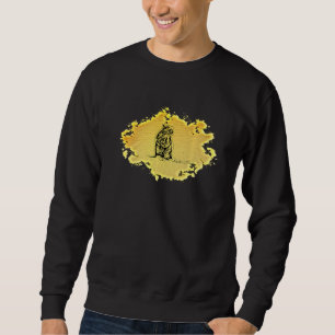 Sudadera Motivo de rata, linda rata en mano, roedor, queso,