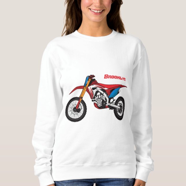 Sudadera Moto de moto de tierra roja (Anverso)