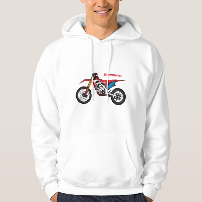Sudadera Moto de moto de tierra roja (Anverso)
