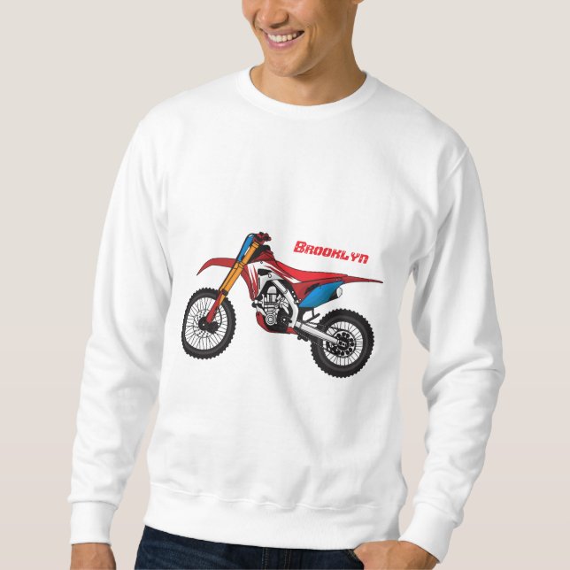 Sudadera Moto de moto de tierra roja (Anverso)