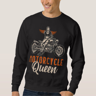 Sudadera Moto Queen Biker Chica Vintage Moto Bicicleta