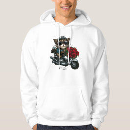 Sudadera Motocicleta de cabalgatas rojas flores mi amor T-