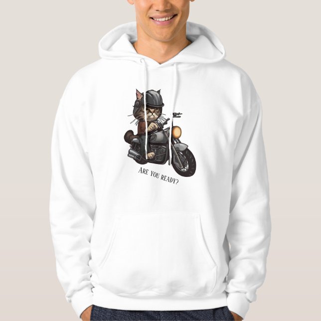 Sudadera Motocicleta de ciclismo de gatos Guay está listo (Anverso)