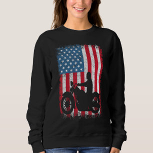 Sudadera Motocicleta del ciclista de bandera estadounidense