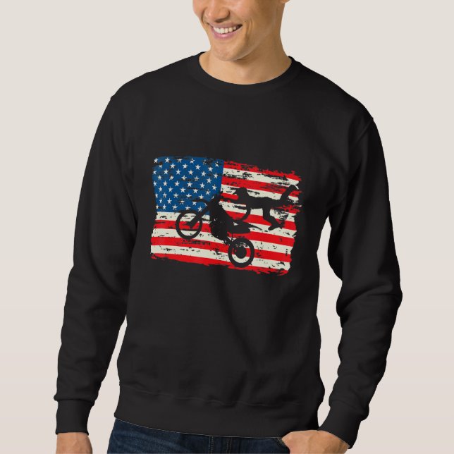Sudadera Motocicleta Orgulloso Biker America Bandera Patrió (Anverso)