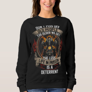Sudadera Motocicleta Skull Flame Rider Vieja Cita De Biker