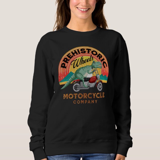 Sudadera Motocicleta T-Rex Ruedas Prehistóricas Compañía de (Anverso)