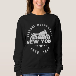 Sudadera Motocicleta Vintage Nueva York Establecida 1960