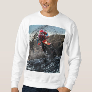 Sudadera Motociclista sucio tirando almohada