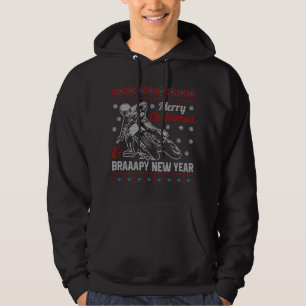 Sudadera Motocross Dirt Bike Braaapy Año Nuevo Fea Christma