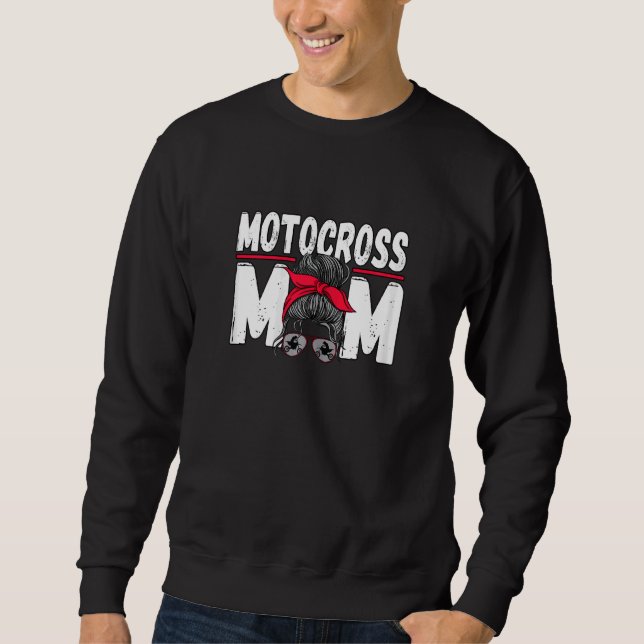Sudadera Motocross Mom Messy Bun Dirt Bike Rider (Anverso)