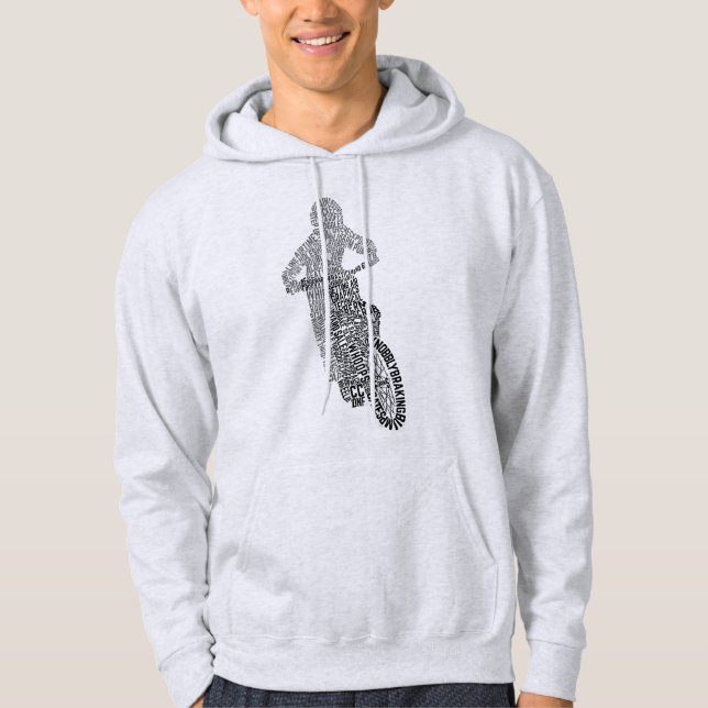 Sudadera Motocross Off Road Motorcycle Word Art Hoodie (Anverso)