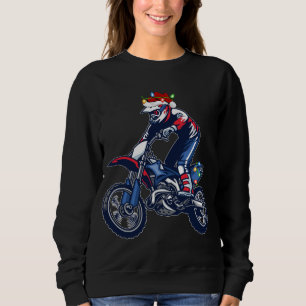 Sudadera Motocross Sports Lover Xmas Santa Hat Motocross