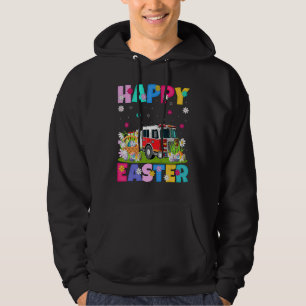 Sudadera Motor de bomberos Happy Easter Fire Engine Easter 