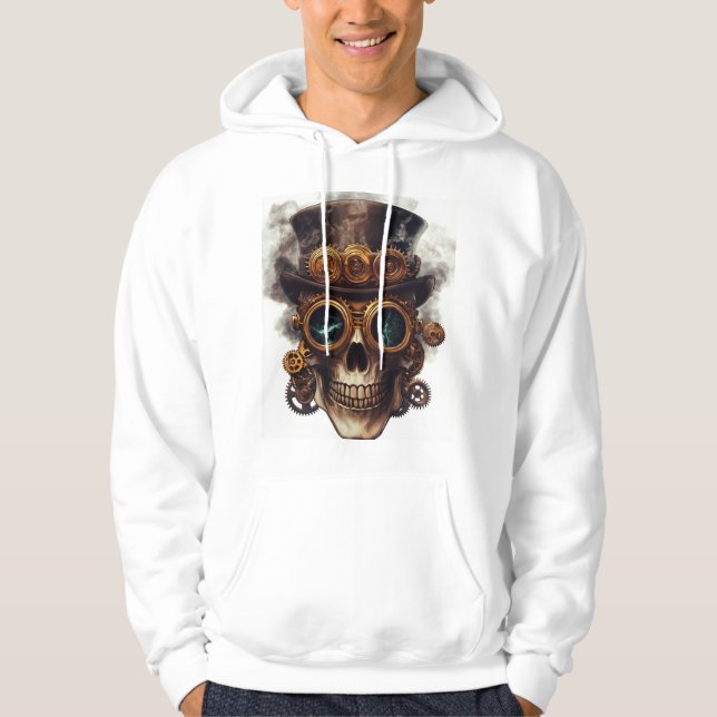 Sudadera Motor de cráneo steampunk (Anverso)