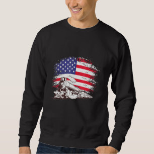Sudadera Motor De Locomotora De Tren Bandera Estadounidense