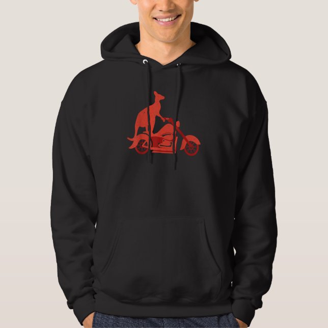 Sudadera Motorcycle Kangaroo   Wildlife Animal Australia (Anverso)