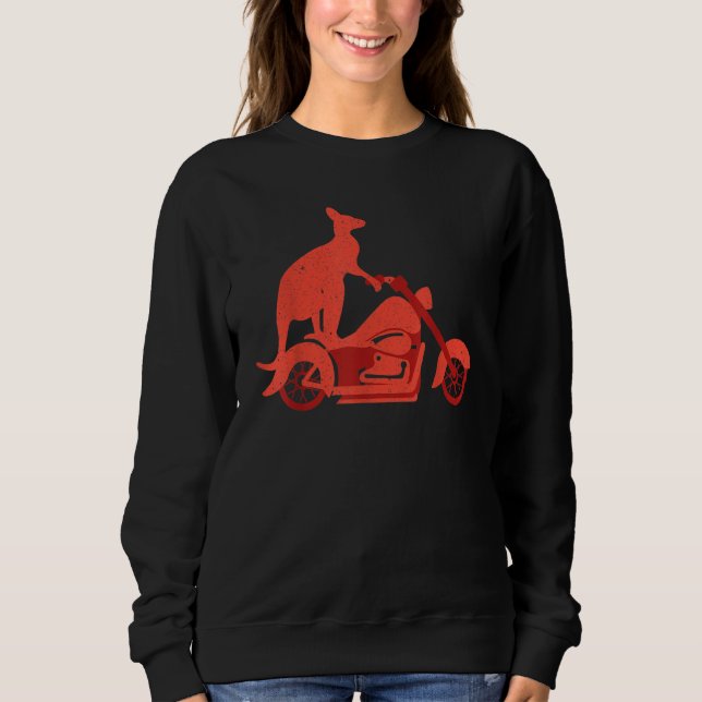 Sudadera Motorcycle Kangaroo   Wildlife Animal Australia (Anverso)