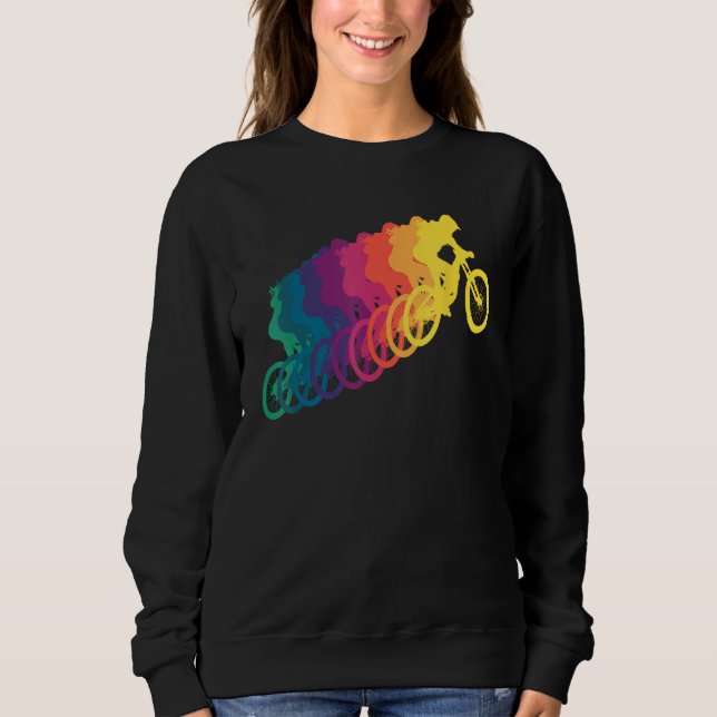 Sudadera Mountain Biking Women Rainbow MTB (Anverso)