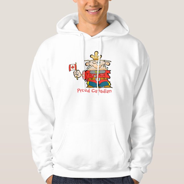Sudadera Mountie canadiense con una bandera de Canadá, eh. (Anverso)