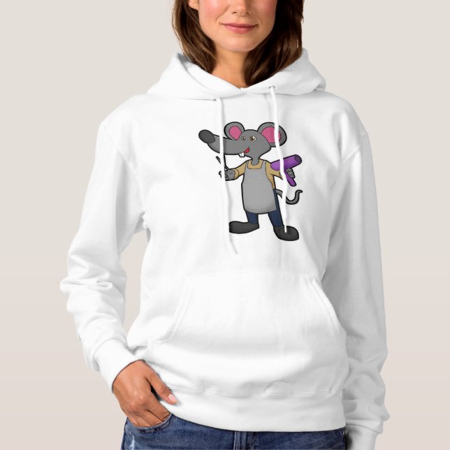 Sudadera Mouse as Hairdresser with Scissors & Hair dryer (Anverso)