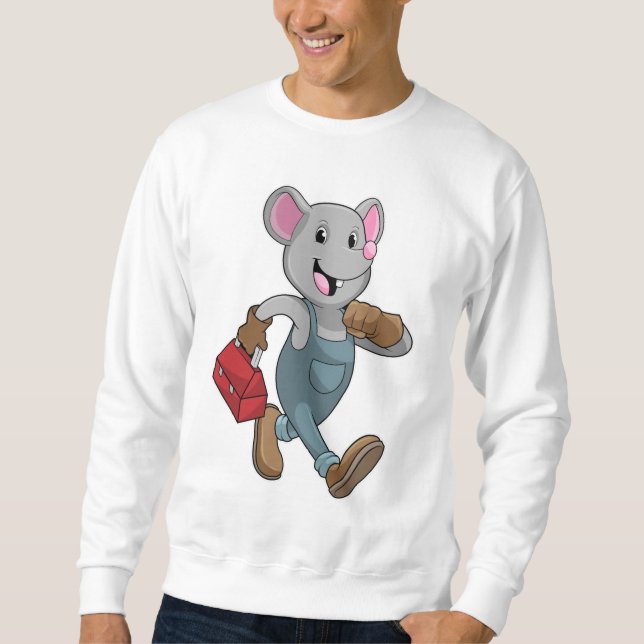 Sudadera Mouse como Handyman con Cuadro de herramientas (Anverso)