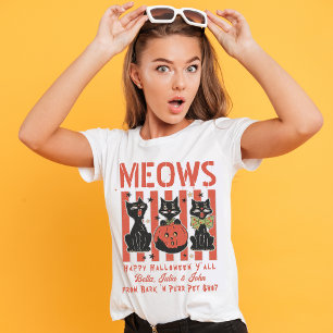 Sudadera Mow Halloween Negro Mascota De Gatos Ver Trick O T